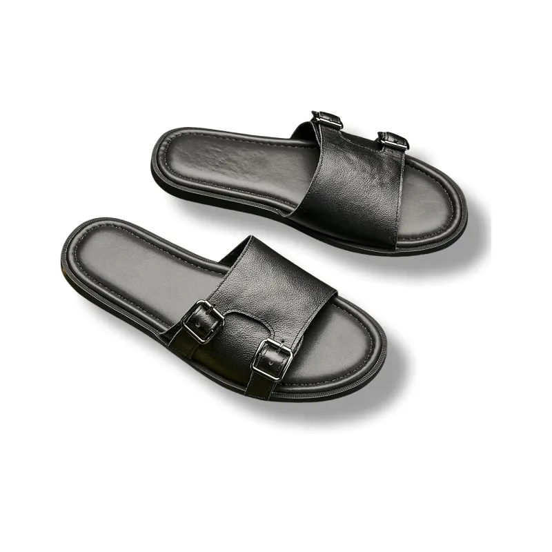 Brounvanm Slide Slippers Men Black/Brown-3