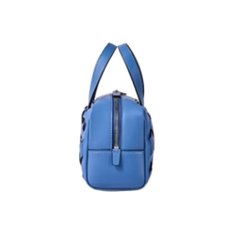DISSONA Cow Leather Shoulder Bag, Crossbody Bag, Handbag Trumpets Women's Blue/Apricot/Pink/White/Brown-2