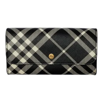 Burberry Polyurethane Wallet Women's Black & White