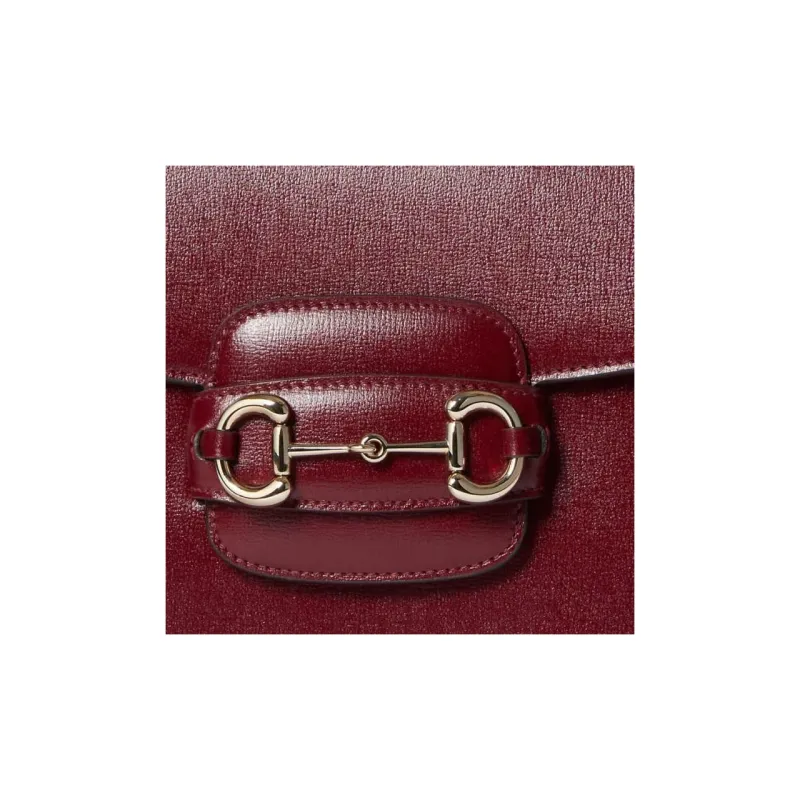 GUCCI Horsebit 1955 Leather Handbag, Shoulder Bag Women's Red-7