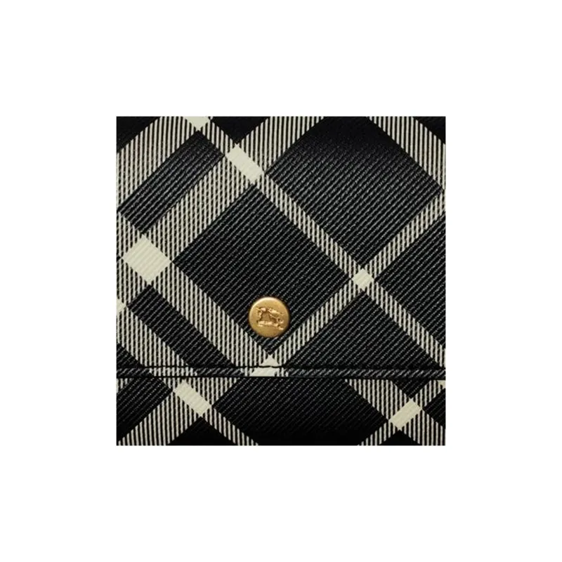 Burberry Polyurethane Wallet Women's Black & White-3