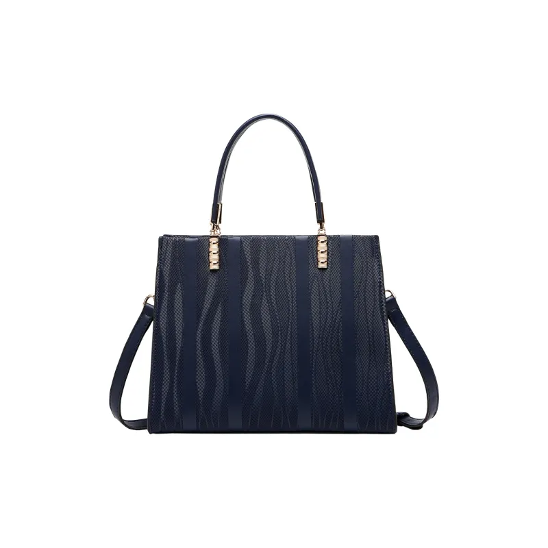 TTaG．baG Microfiber Synthetic Leather Handbag Women's Red/Blue-4