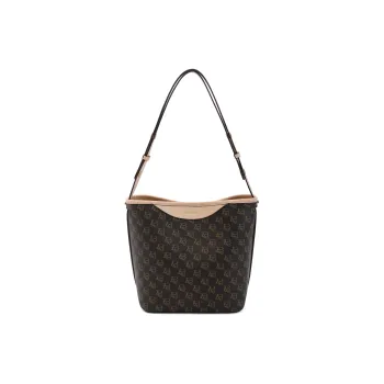 BELLE Advanced Texture Shoulder Bag Medium Size Women's Coffee, Beige