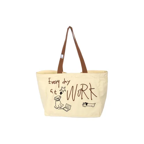 GOOD FOR NOTHING 100% Cotton Tote Bag, Shopping Bag, Shoulder Bag Large Size Unisex Custard