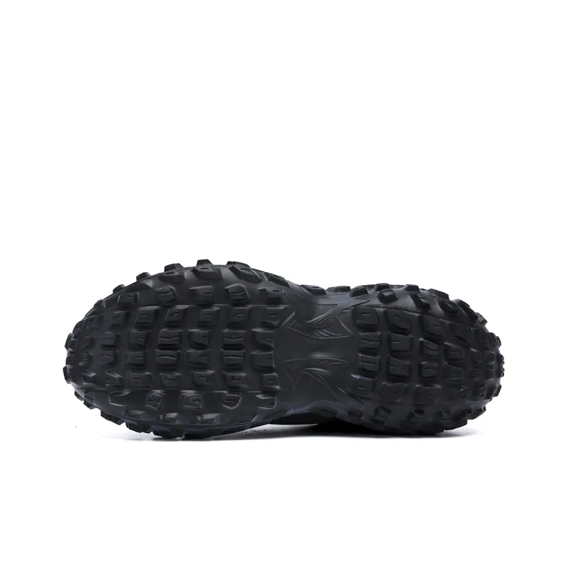 TRUMPPIPE Balanced Wear Resistant Low Top Chunky Sneakers Men's Black Gray-3