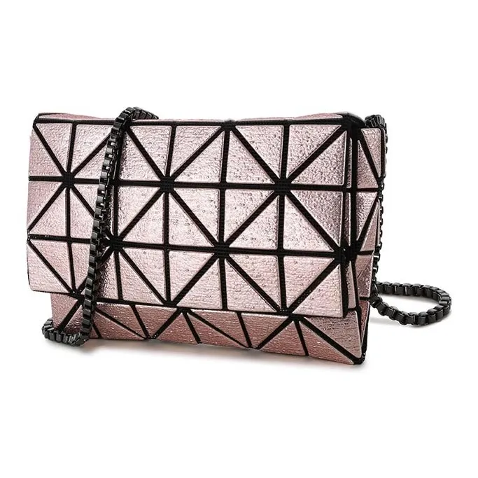 ISSEY MIYAKE PLATINUM COFFRET Polyurethane Shoulder Bag Mini Women's Rose Pink-1