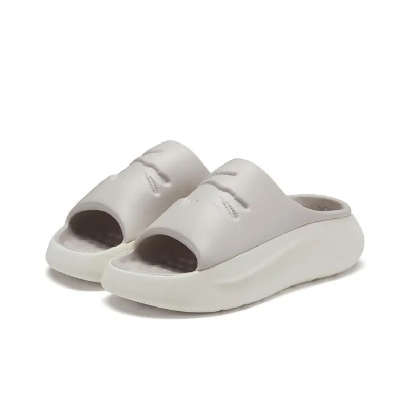 LACOSTE Rubber Sole Abrasion Resistant Slide Slippers Men's Ecru-2