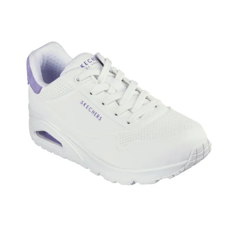 Skechers Cushioning Anti-Slip And Wear-Resistant Low-Top Running Shoes Women's White Purple-2