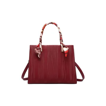 TTaG．baG Microfiber Synthetic Leather Handbag Women's Red/Blue