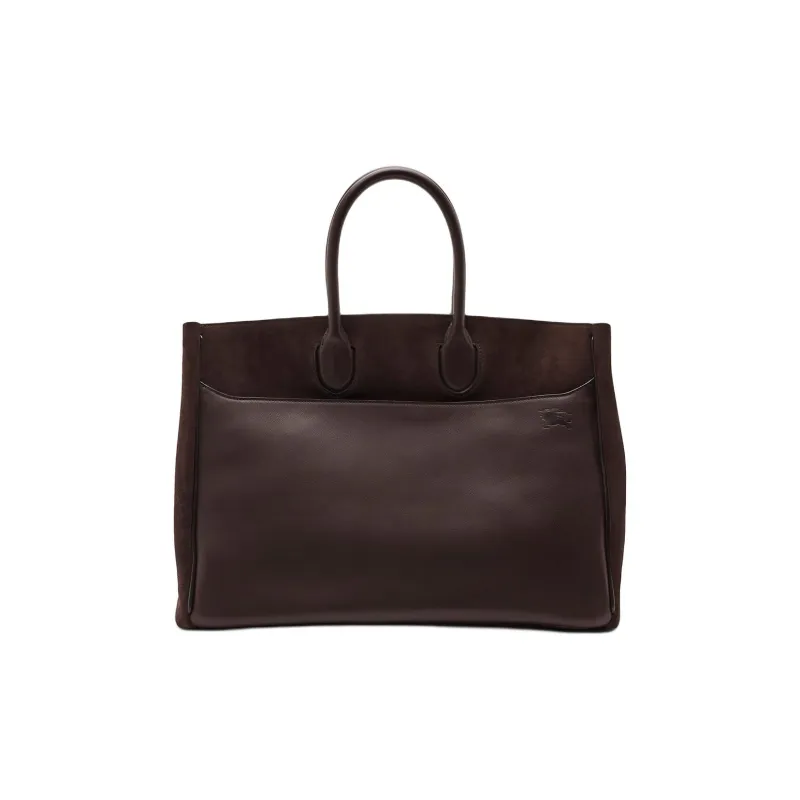 Burberry Rocking Horse Calfskin Tote Bag Shopping Bag Handbag Medium Size Women's Dark Brown-2