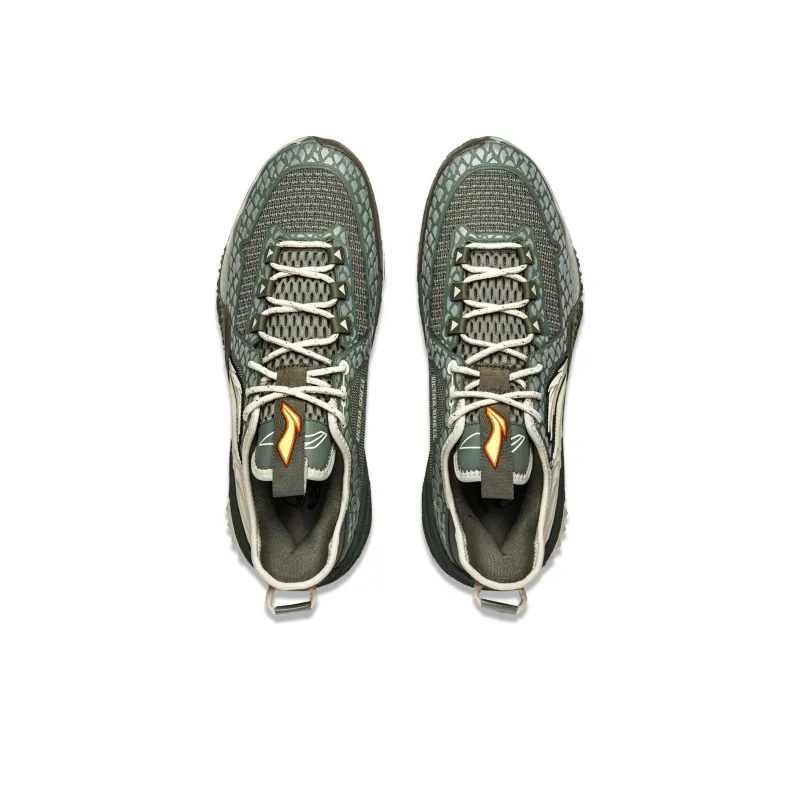 LiNing Shudder Cushioned Slip Resistant Lightweight Rebound Low Top Basketball Shoes Men's Yellow Green-4