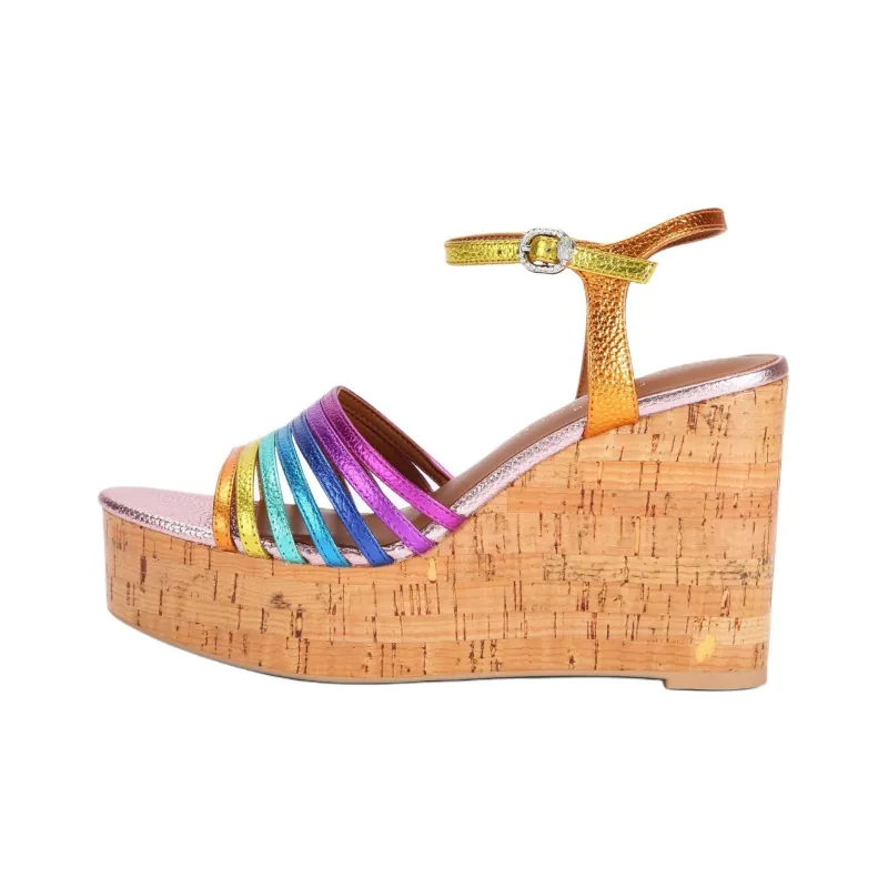 Kurt Geiger London Pierra Cork Strap Sandals 10.5cm Women's Pink-0