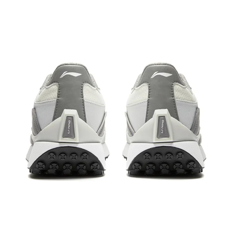 LiNing 70s Heritage Cushioned Slip Resistant Low Top Casual Shoes Men's White Gray-5