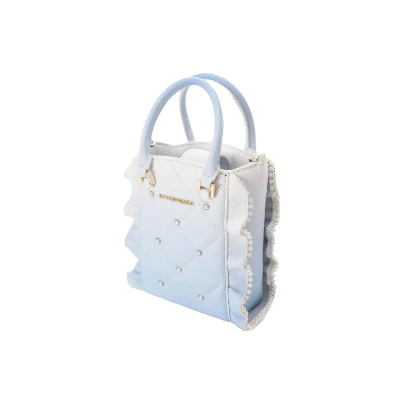 SAMANTHA THAVASA Polypropylene PP Bonded Synthetic Leather One Shoulder Handbags Mini Women's Light Blue-2