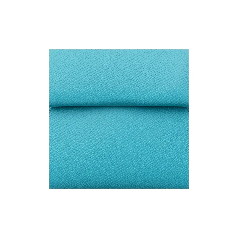 HERMES Bastia Madame Calfskin Wallet Women's P3 Nordic Blue-2