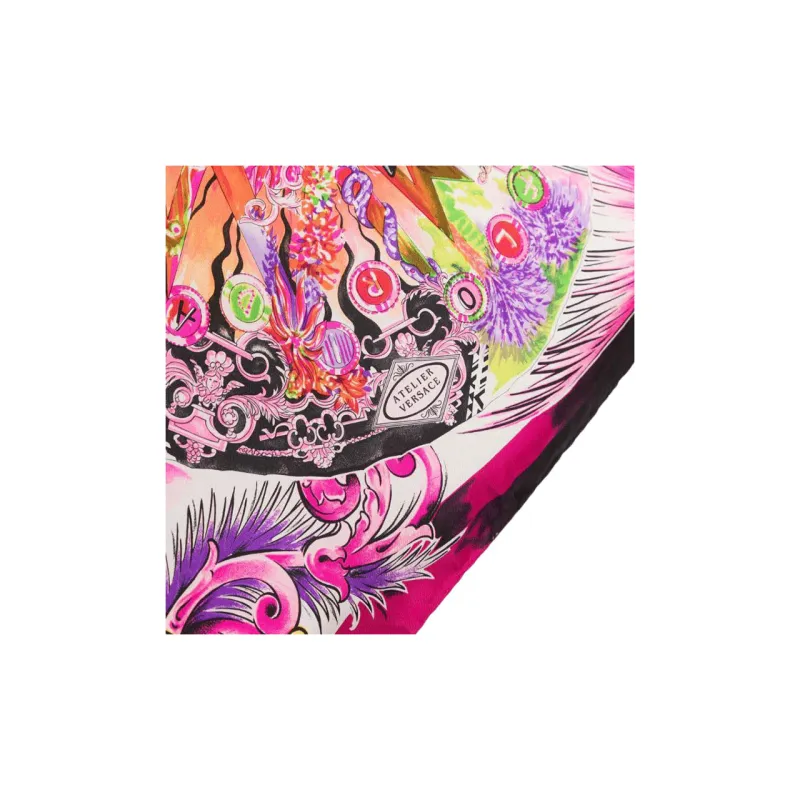 VERSACE 2000s Graphic print Silk Scarf-2