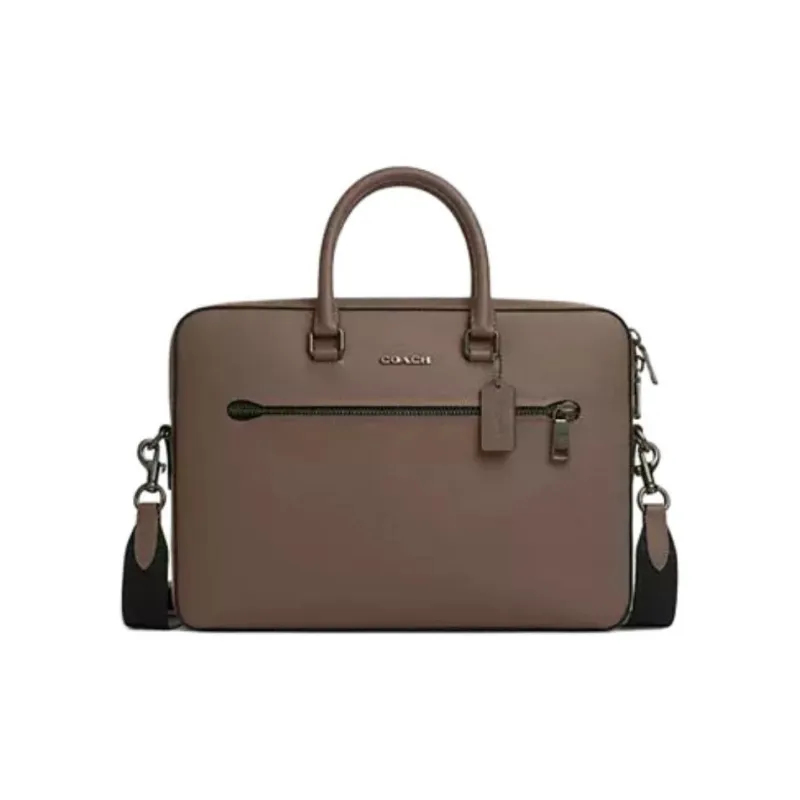COACH ETHAN Leather Tote Bag, Briefcase, Handbag Large Size Men's Dark Stone Color-0