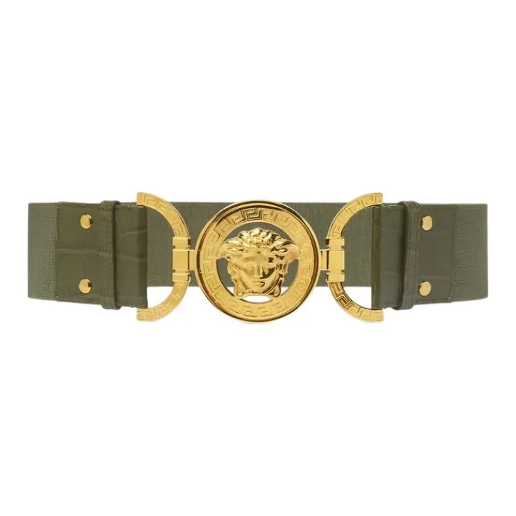 VERSACE Medusa '95 Croc effect Leather Belt-0
