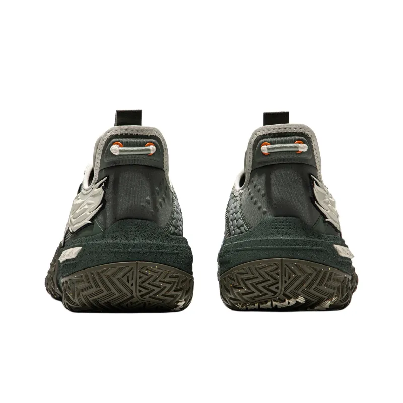 LiNing Shudder Cushioned Slip Resistant Lightweight Rebound Low Top Basketball Shoes Men's Yellow Green-5