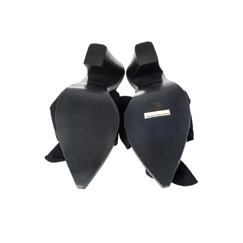Burberry Closed Toe Slippers 10cm Women's Black-6