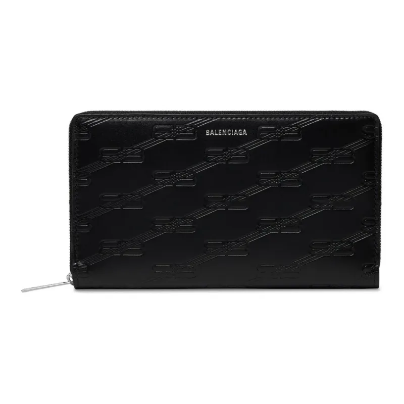 Balenciaga Phenol Cow Leather Wallet Men's Black-0