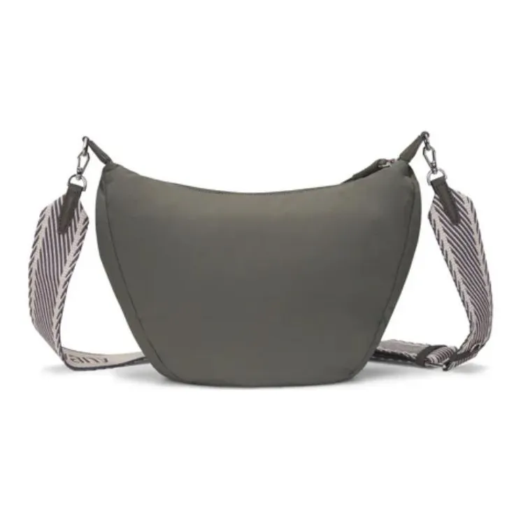 ORYANY Cow Leather With Nylon Crossbody Bag Shoulder Bag Women's Dark Gray-1