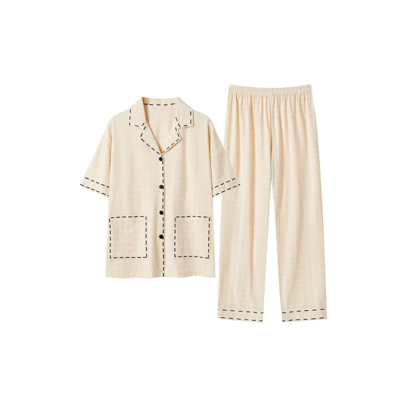 Close fitting Areas Pajama Set Women's Image Color-0
