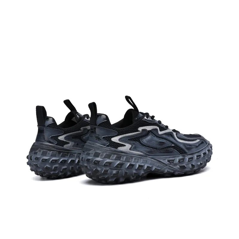 TRUMPPIPE Balanced Wear Resistant Low Top Chunky Sneakers Men's Black Gray-2