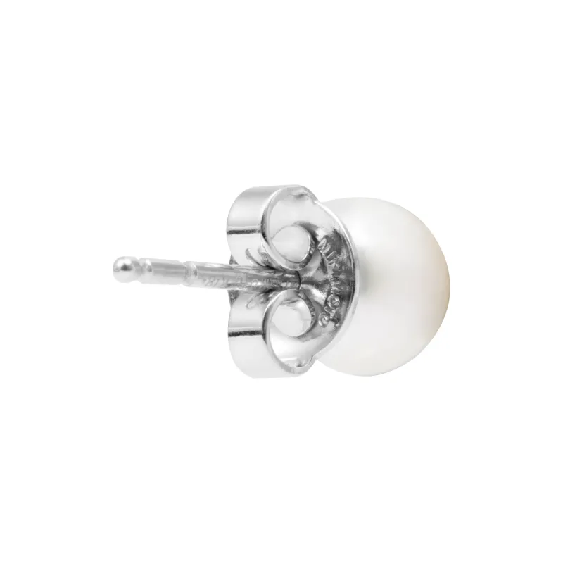 MIKIMOTO 18K White Gold Stud Earrings Women's White-3