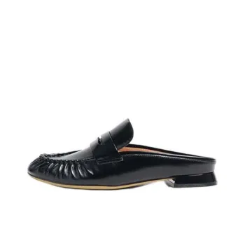 STEVE MADDEN Rubber Sole Abrasion-Resistant Wrap-toe Slippers Women's Black