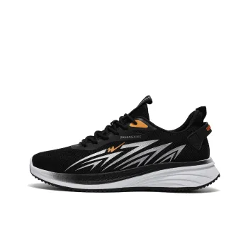 Binary Low Top Running Shoes Men's Black Orange