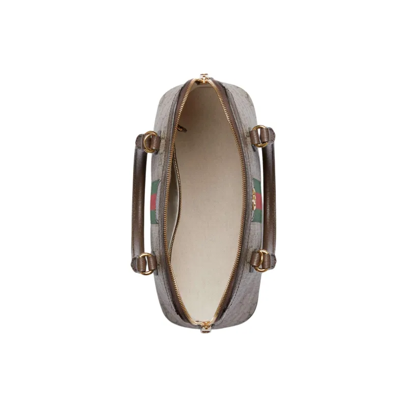 GUCCI Ophidia Canvas With Leather Trim Shoulder Bag, Crossbody Bag, Handbag Medium Size Women's Beige & Ebony-6