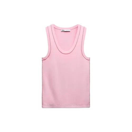 ZARA Tank Tops Women's Pink