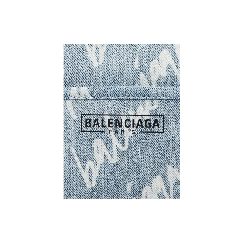 Balenciaga Denim Tote Bag Shopping Bag Shoulder Bag Crossbody Bag Handbag Small Size Women's Light Blue-4
