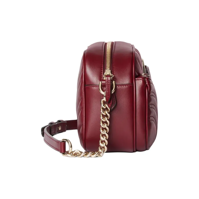 GUCCI GG Marmont Leather Crossbody Bag Shoulder Bag Women's Burgundy-2
