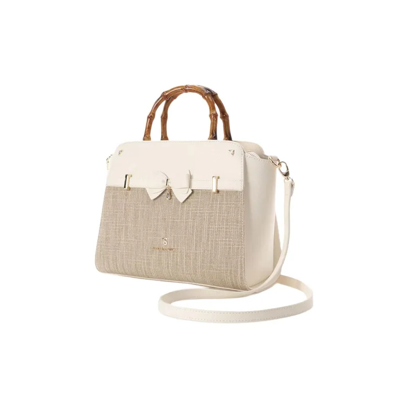 SAMANTHA THAVASA Polypropylene Synthetic Leather Polyester Handbag Women's White-2