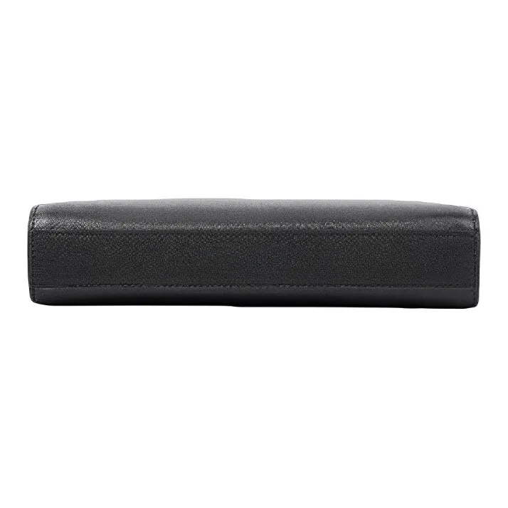 CMLZIUA Top Grain Cow Leather Clutch Large Size Unisex Black-4