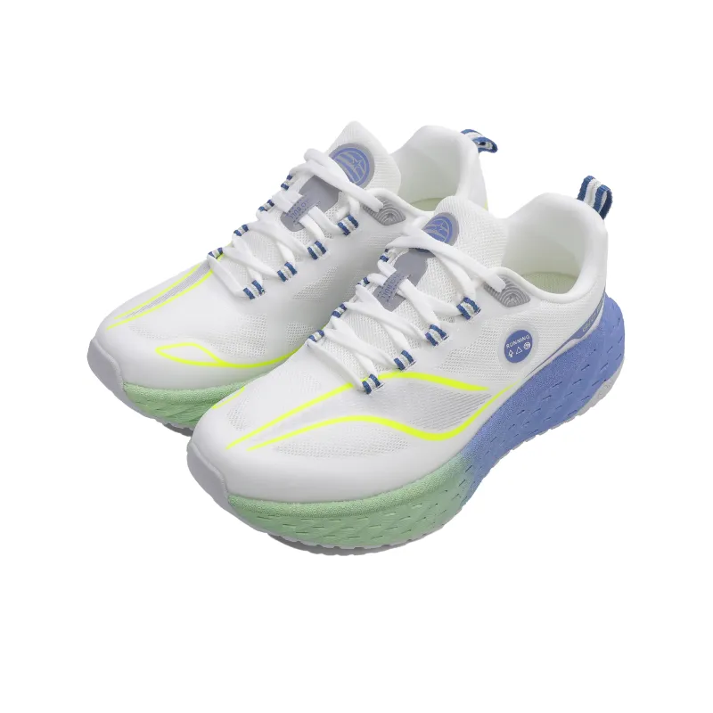 GLO BULL Running Shoes Unisex Low Top White Blue Green-2