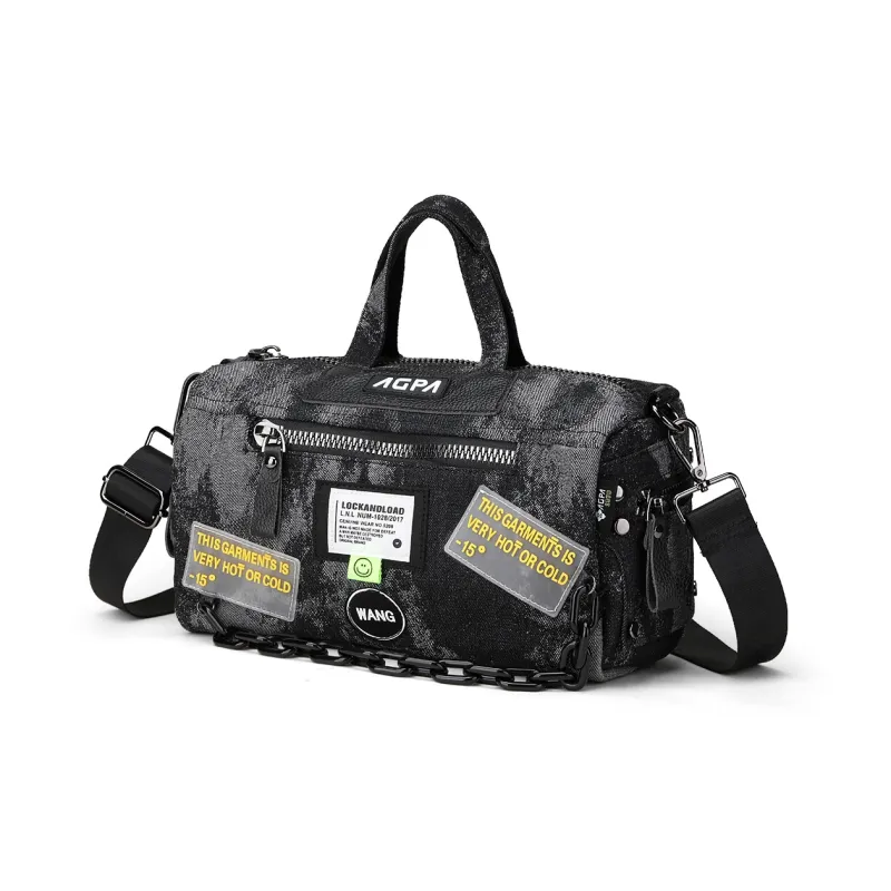 Fillove Denim Crossbody Bags Handbags Regular Unisex Black-1