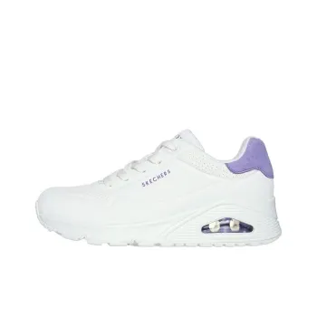 Skechers Cushioning Anti-Slip And Wear-Resistant Low-Top Running Shoes Women's White Purple