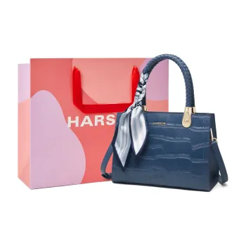 HARSON Cowhide Split Leather Synthetic Leather Synthetic Leather Shoulder Bag Crossbody Bag Handbag Women's Blue/Red