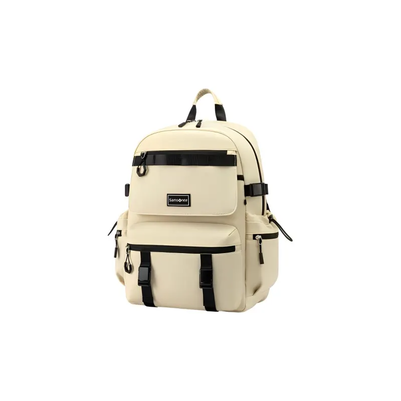 SAMSONITE Fabric Backpack Medium Size Unisex Black/Beige-6
