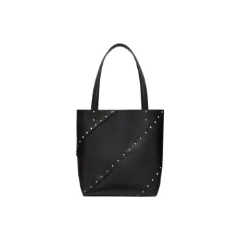 Valentino GARAVANIRockstud Calfskin Tote Bag, Shopping Bag, Handbag Small Size Women's Black