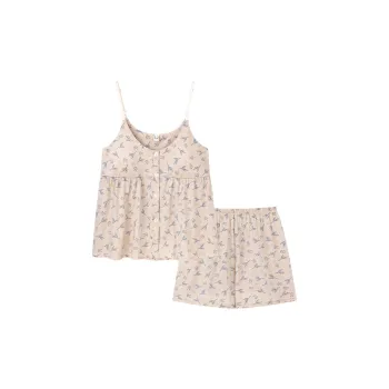 OEING Pajama Set Women's Apricot Floral