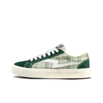 LuzaoT SUPER DRAG Canvas Shoes Unisex Low Top Green Plaid