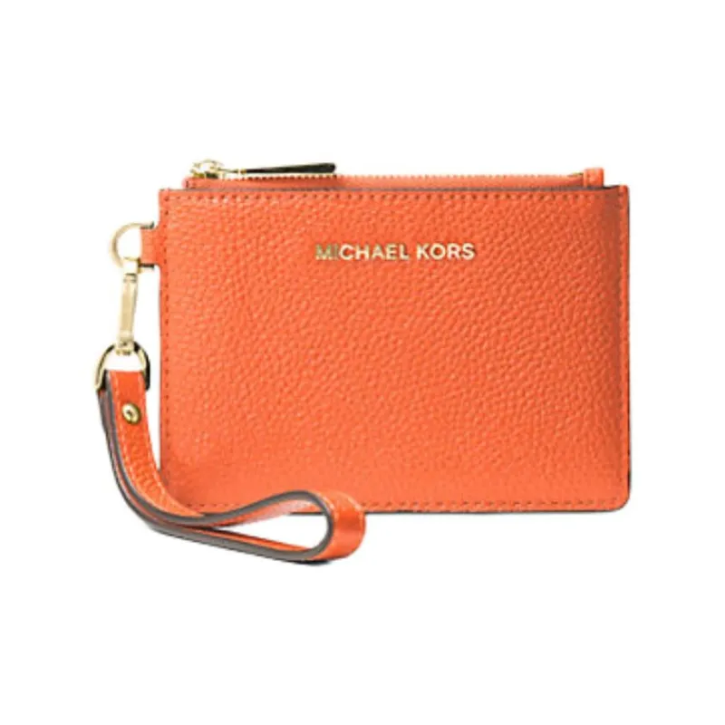 MICHAEL KORS Leather Coin Purses Wallets Women's Orange-0