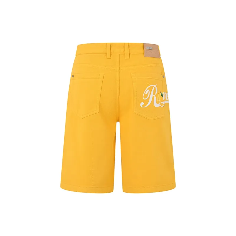 RARE Denim Shorts Men Yellow-2