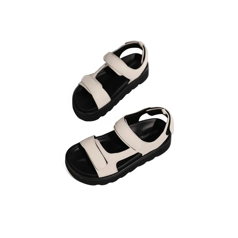 XIAOFAMIAO Versatile Casual Platform Open Toe Hook-and-Loop Strap Sandals Women's-7