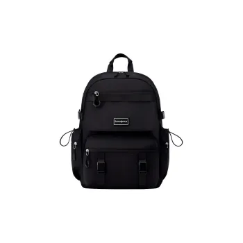 SAMSONITE Fabric Backpack Medium Size Unisex Black/Beige