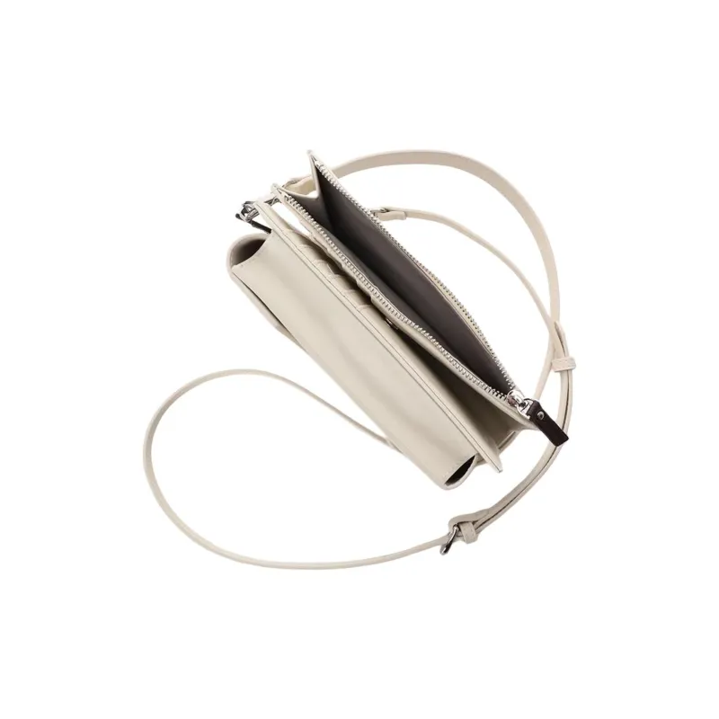 SAMANTHA THAVASA Artificial Leather Wallet Crossbody Bag Shoulder Bag Cell Phone Pouch Women's White-4